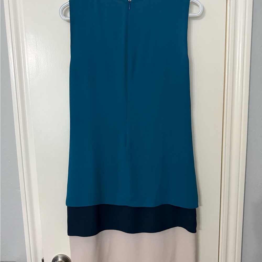 BCBGMaxAzria Teal and Navy Asymmetrical Dress - Picture 3 of 3